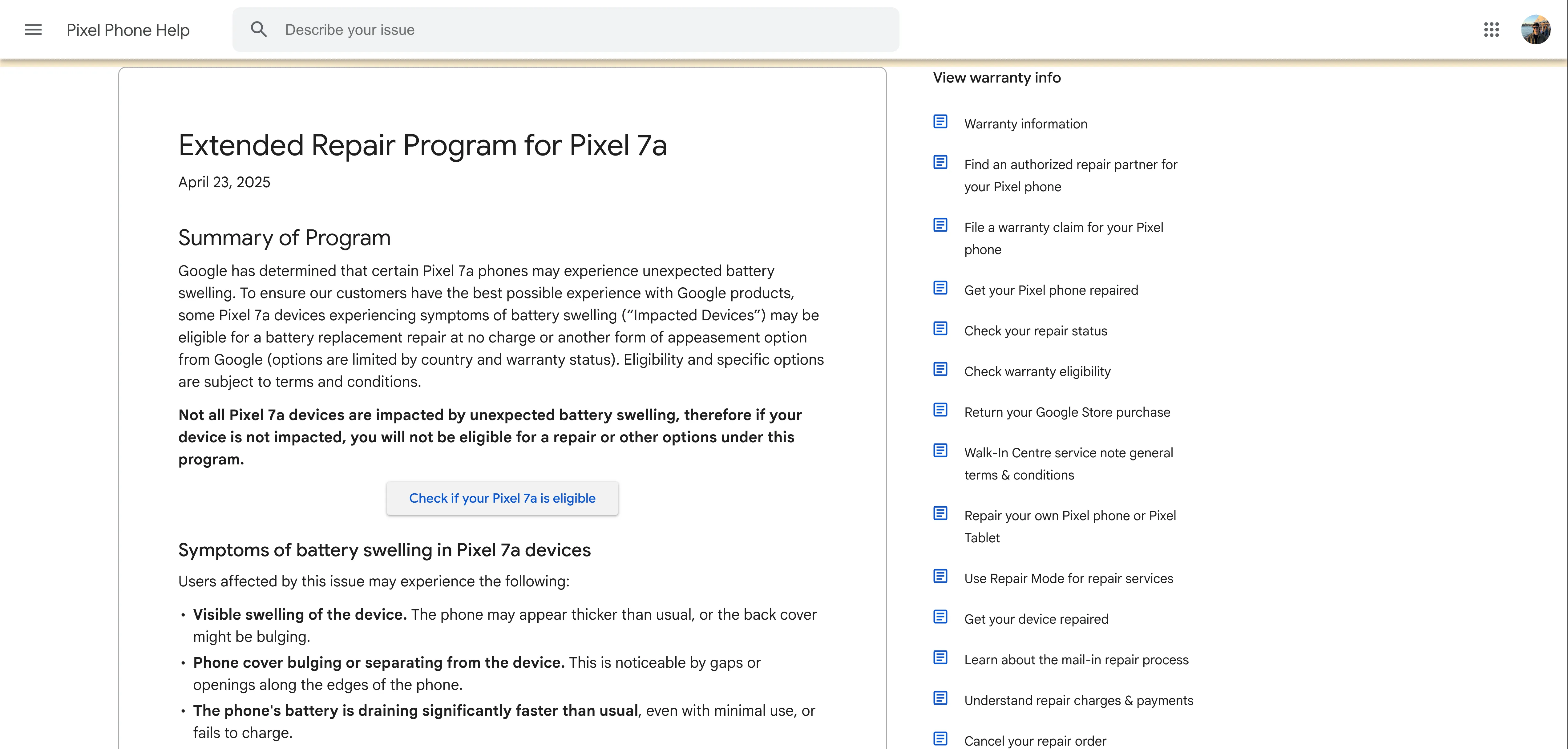 Google Pixel 7a 延長維修計畫地點