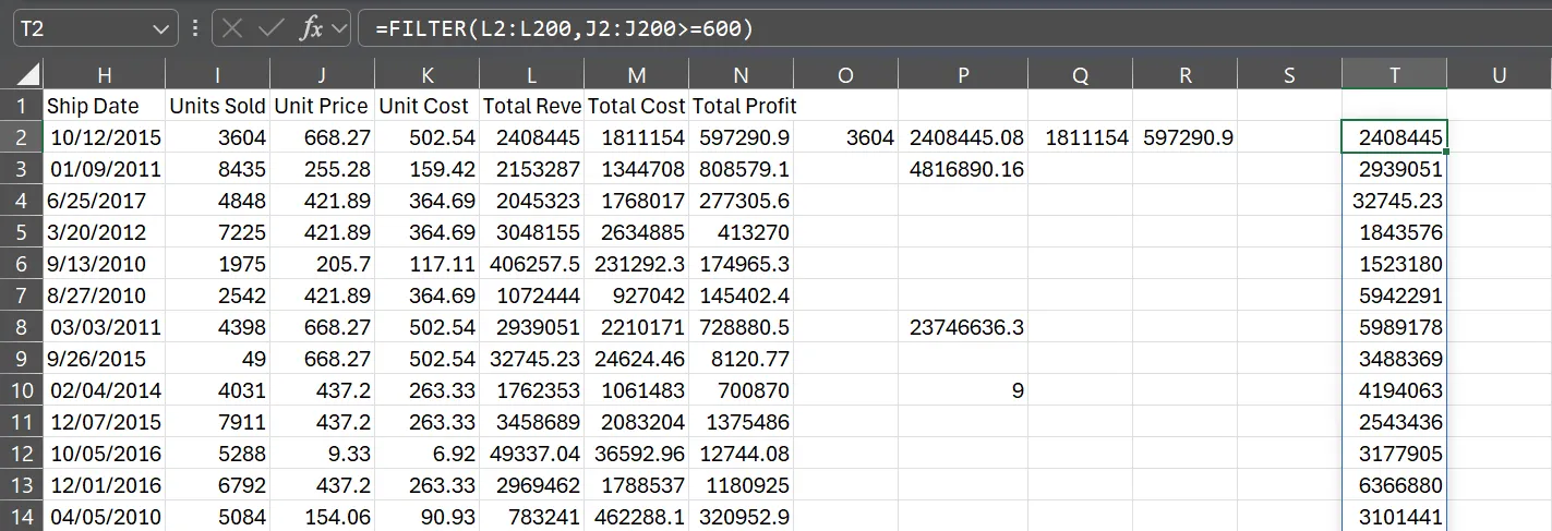 Excel 中的 FILTERS 函數