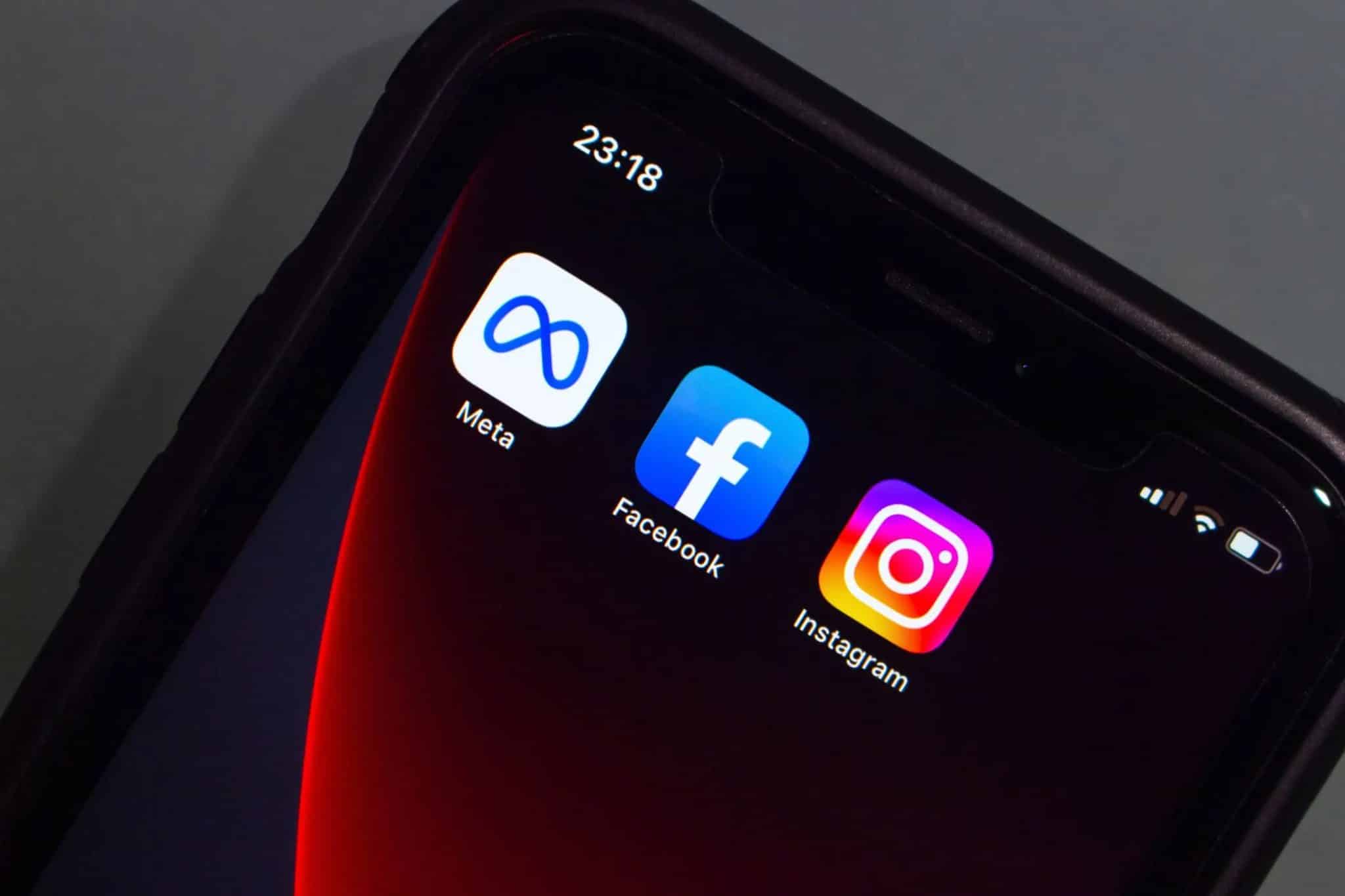 Meta-Facebook- und Instagram-Apps auf dem Smartphone