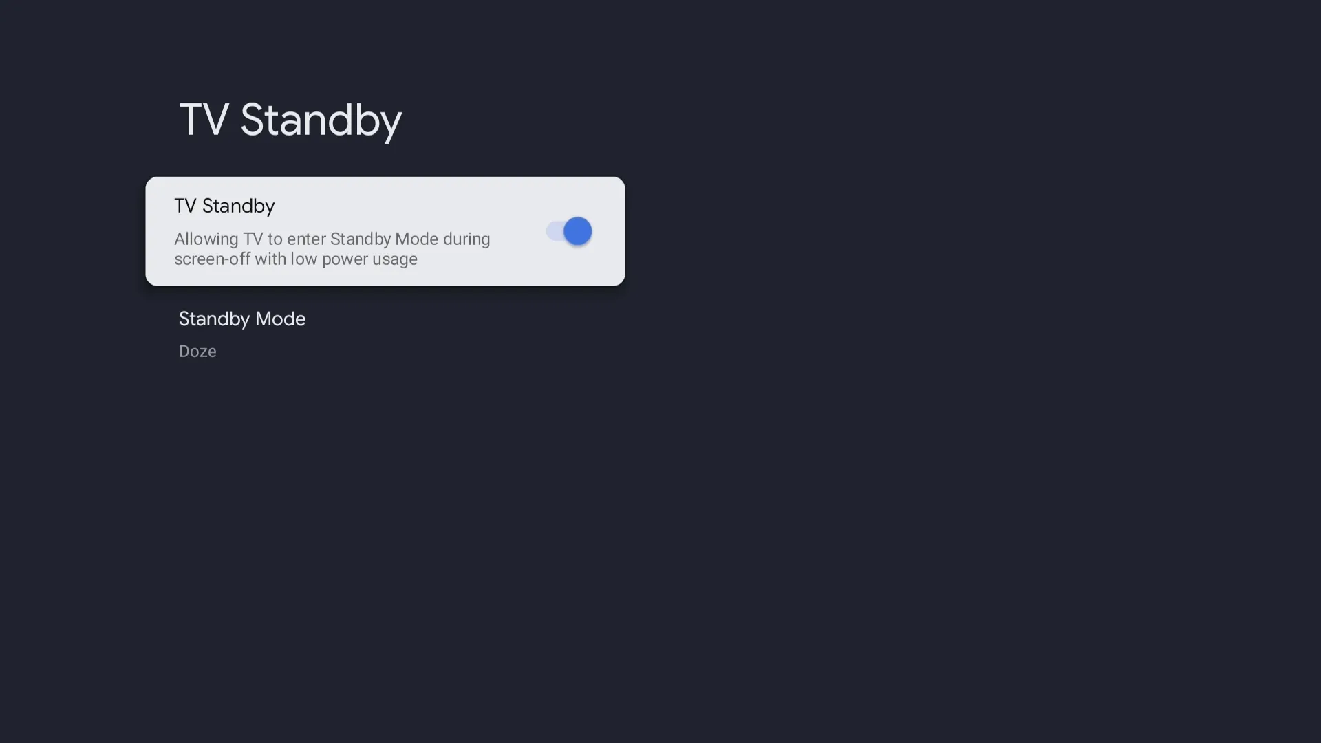 Imposta la modalità standby della TV su Google TV