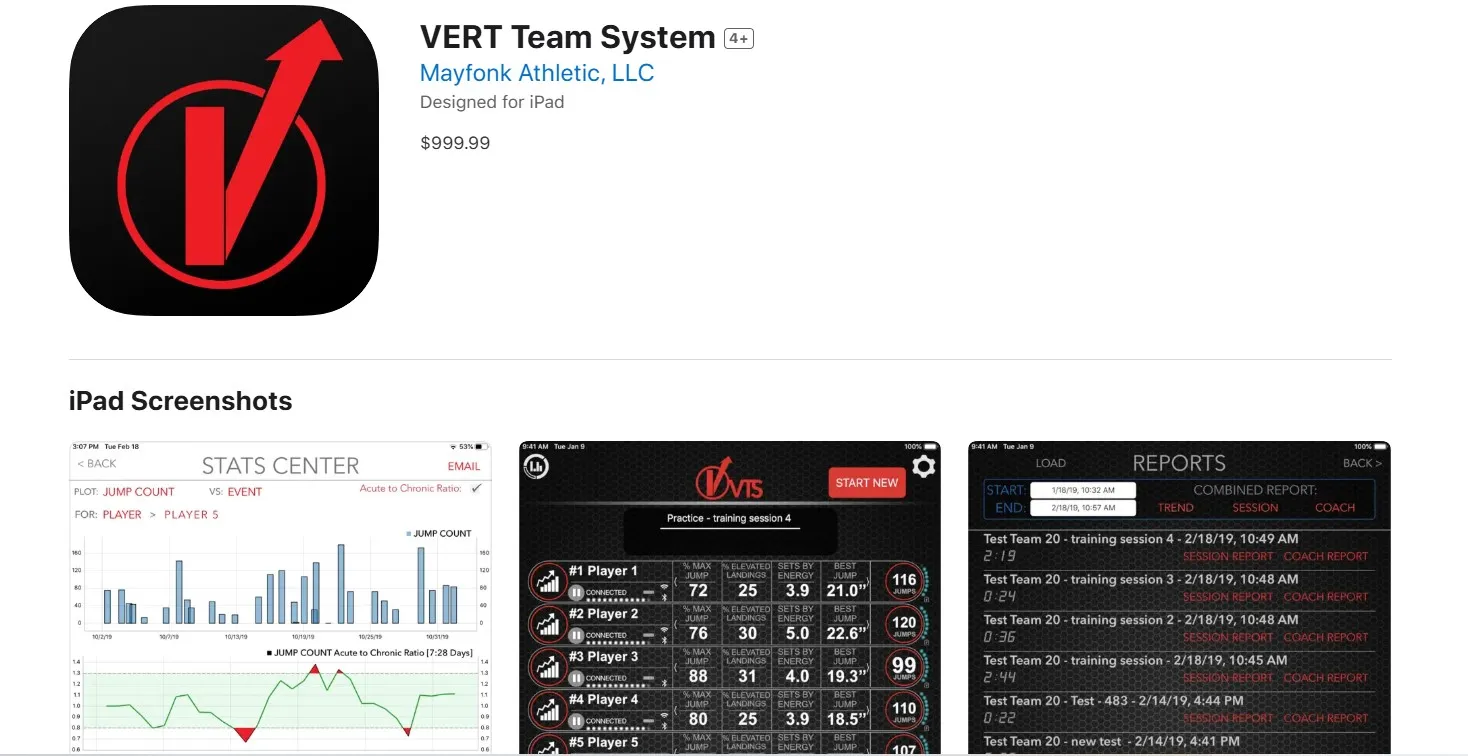 VERT Team System sull'App Store.
