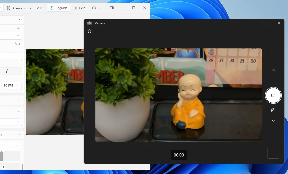 Capture d'écran de l'application Appareil photo Windows