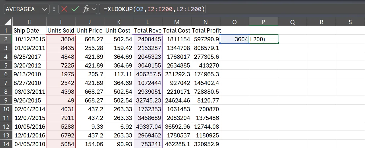 Excel 中的 XLOOKUP 公式