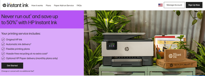 HP Instant Ink 網站
