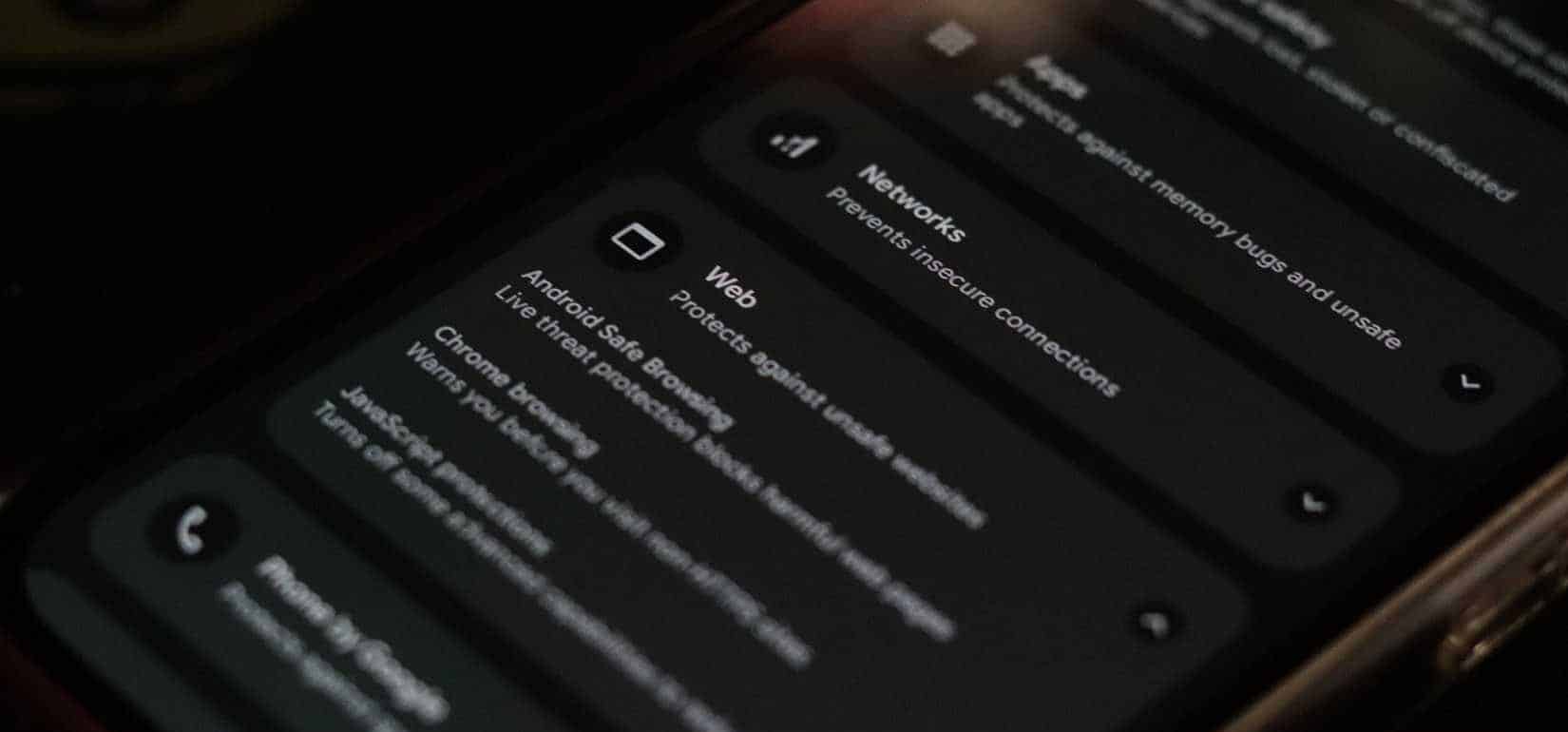 Android 上的進階網路保護功能。
