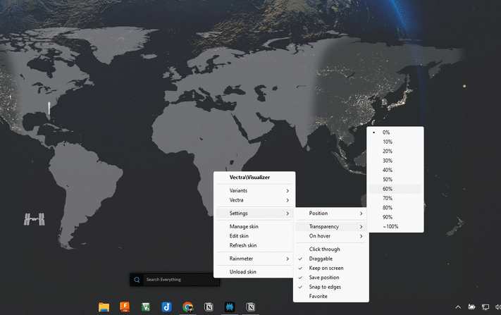 調整 Rainmeter 中搜尋欄的透明度