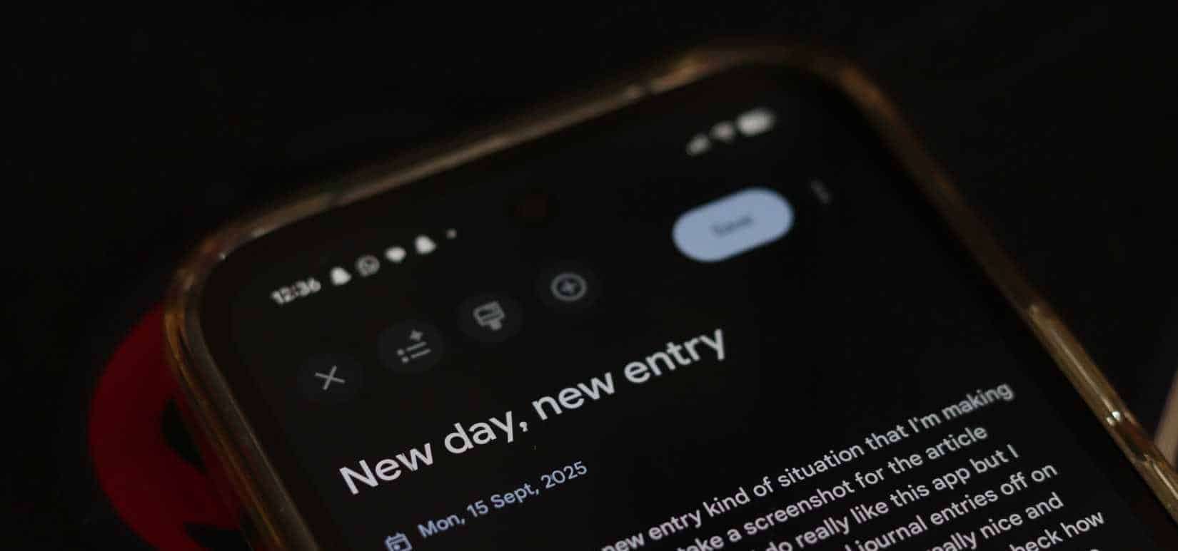 Esempio di voce giornaliera in Google Journal.