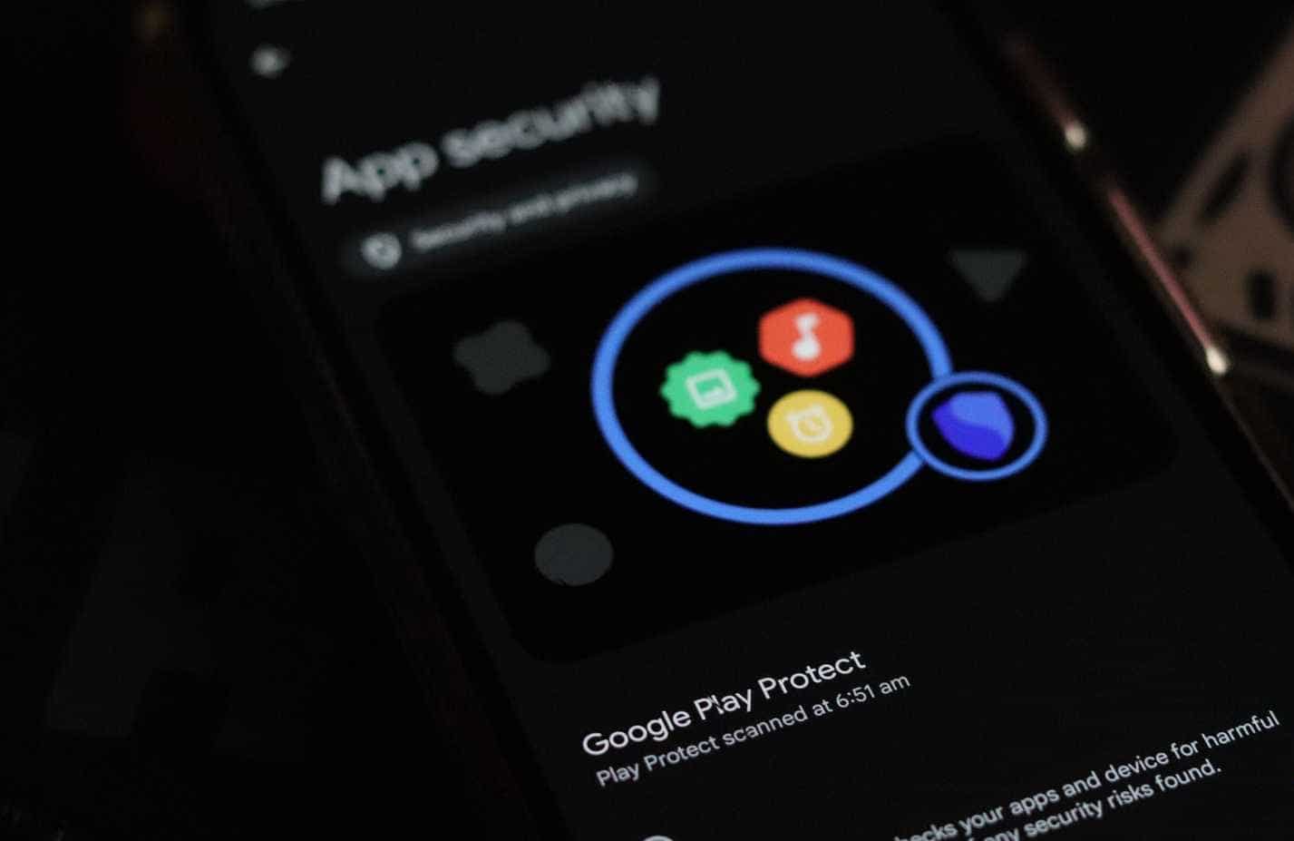Google Play Protect 設定選單。