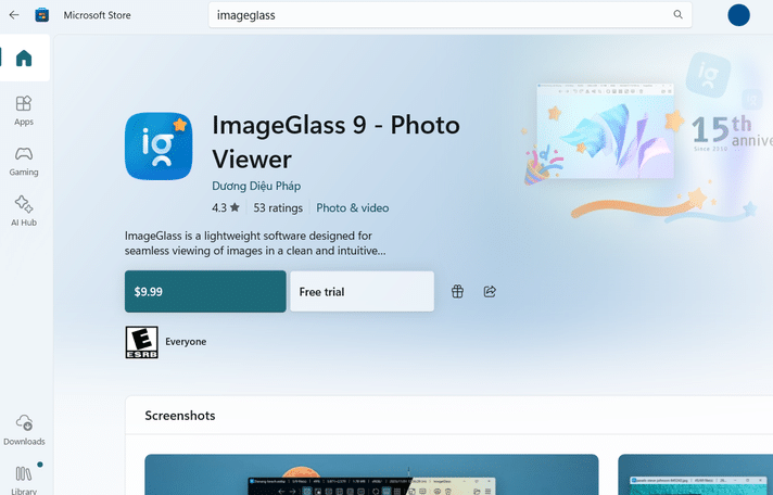 Microsoft Store의 ImageGlass 앱