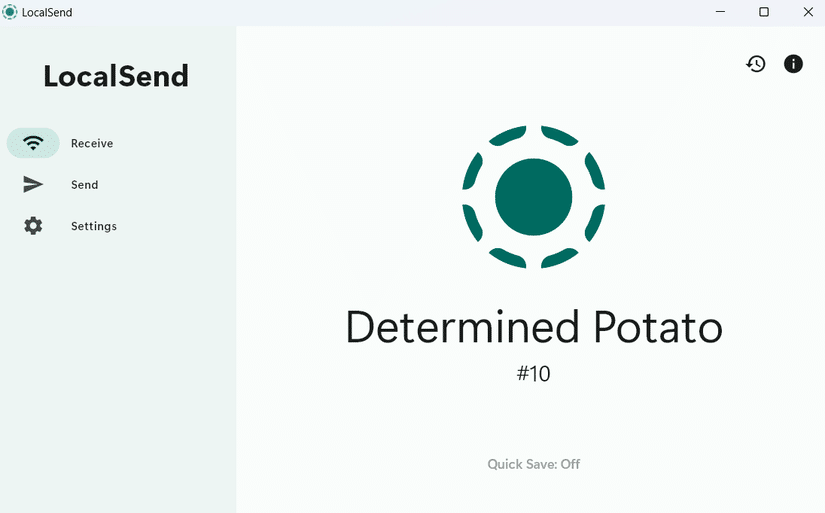 LocalSend app on Windows PC