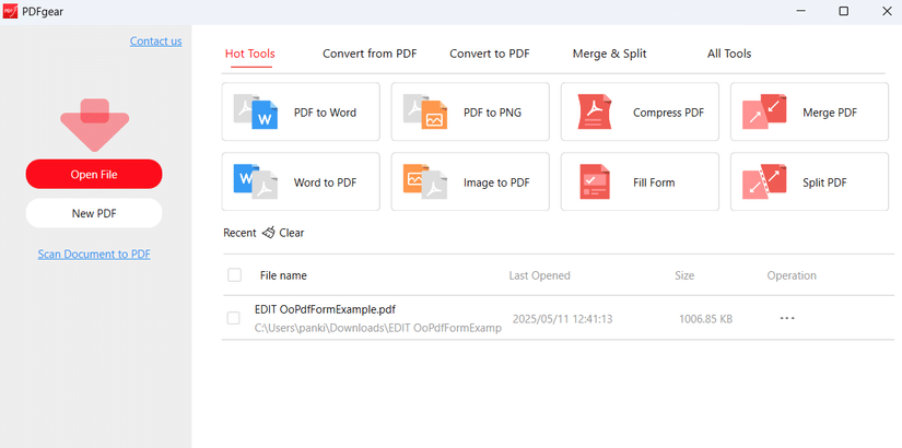 PDFgear-App unter Windows