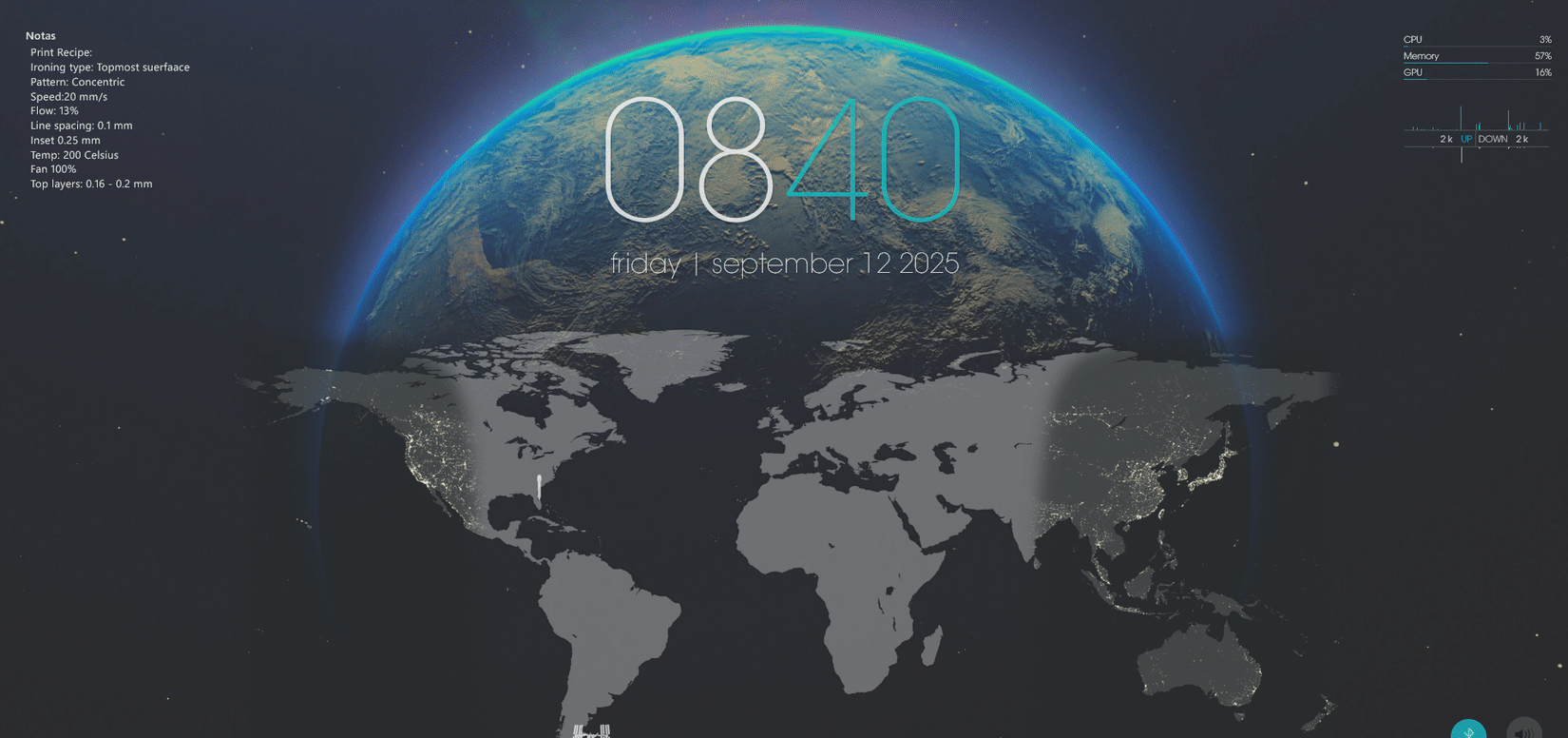 我的自訂 Rainmeter 儀表板