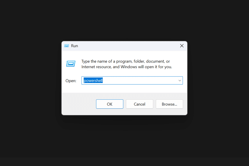 Führen Sie Windows mit dem PowerShell-Befehl aus.