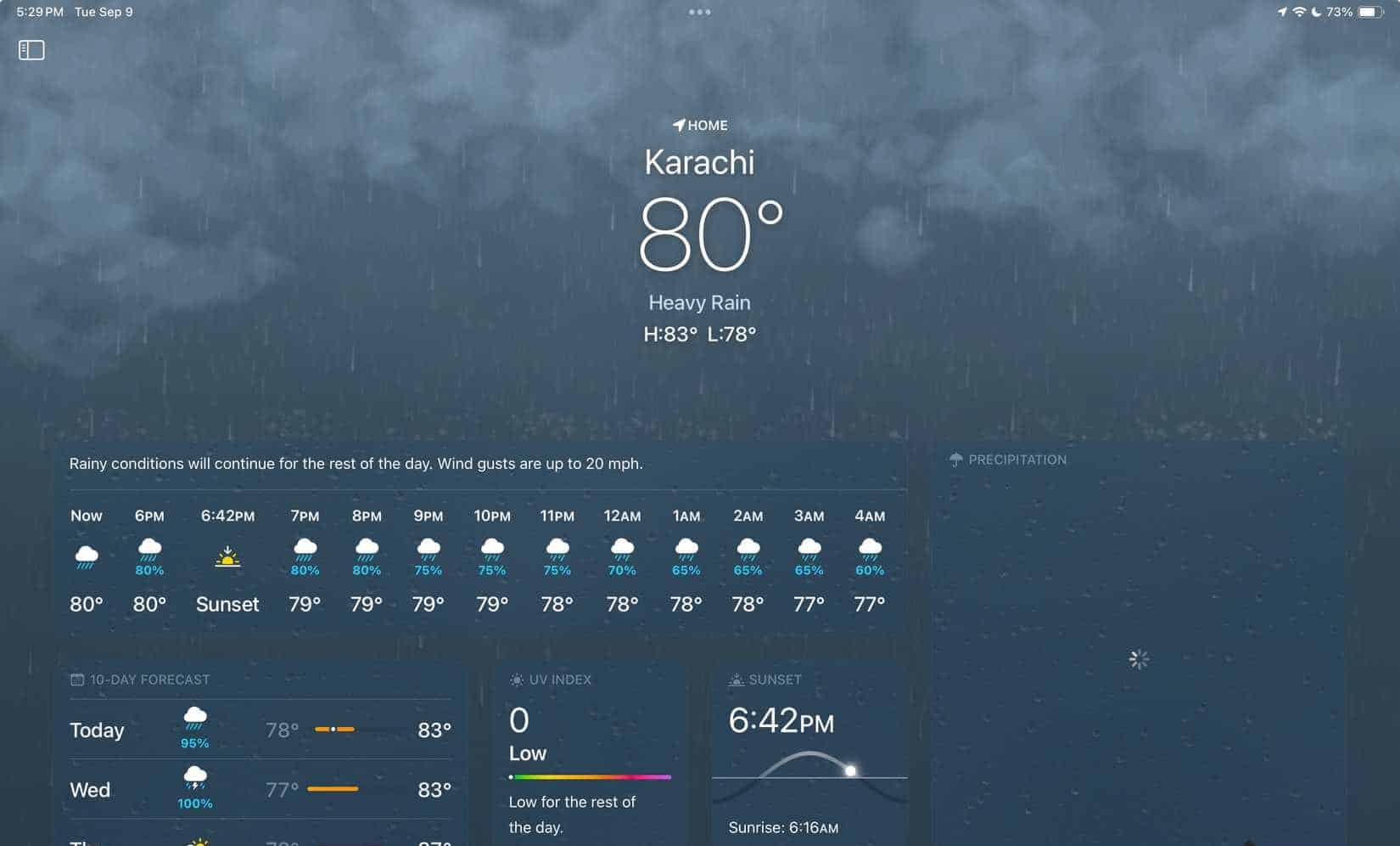 Visualizza il meteo nella mia posizione