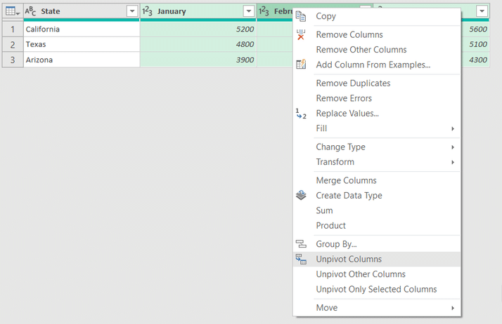 إلغاء تجميع الأعمدة في Excel