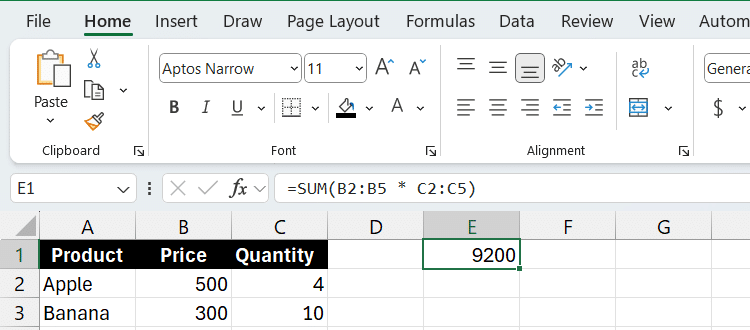 Utilizzo delle formule di matrice in Excel