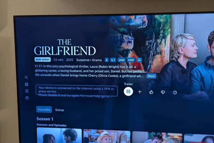智慧型電視上的 VPN 並不總是與 Amazon Prime 相容