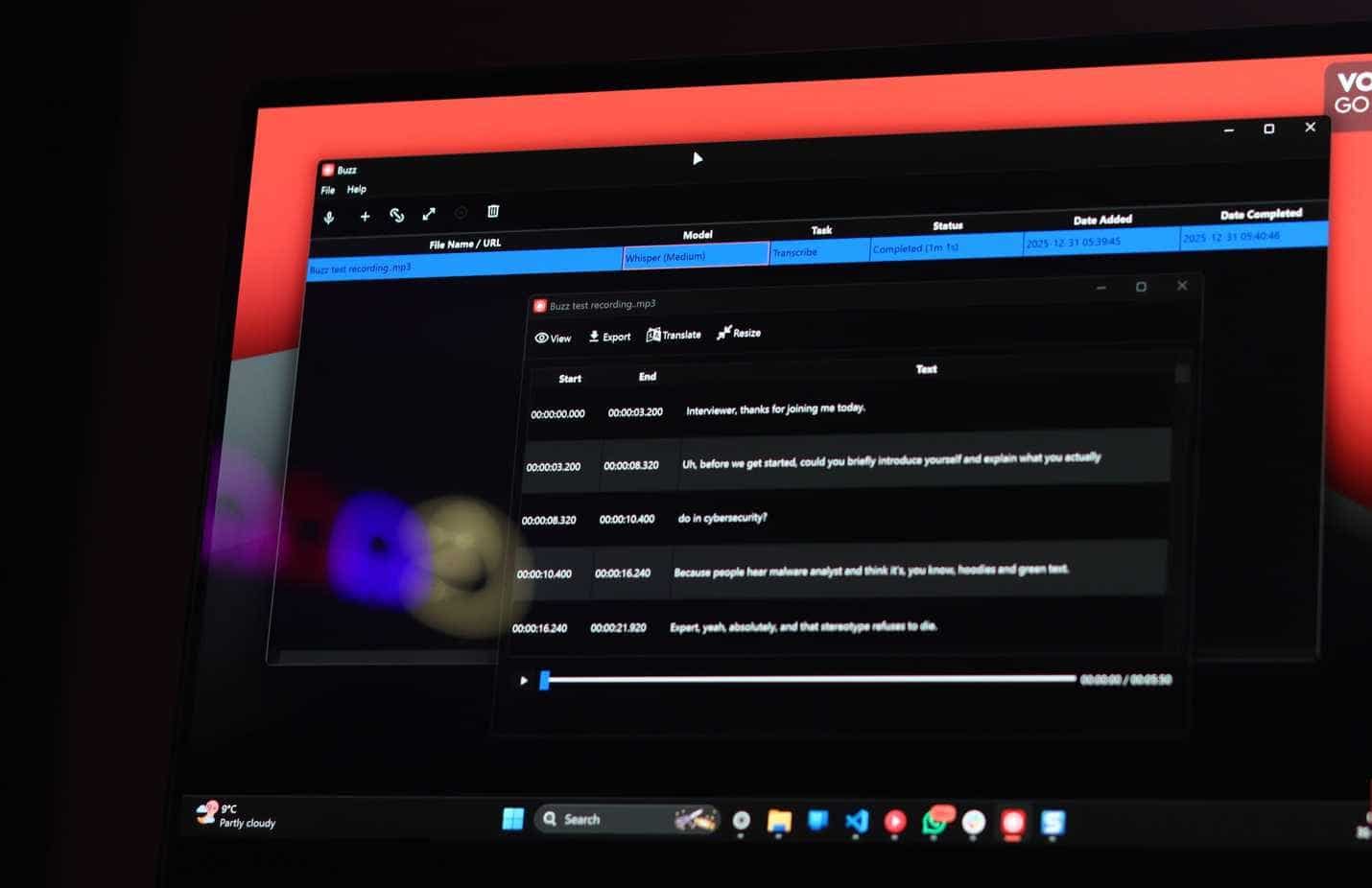 Buzz funziona su Windows 11.