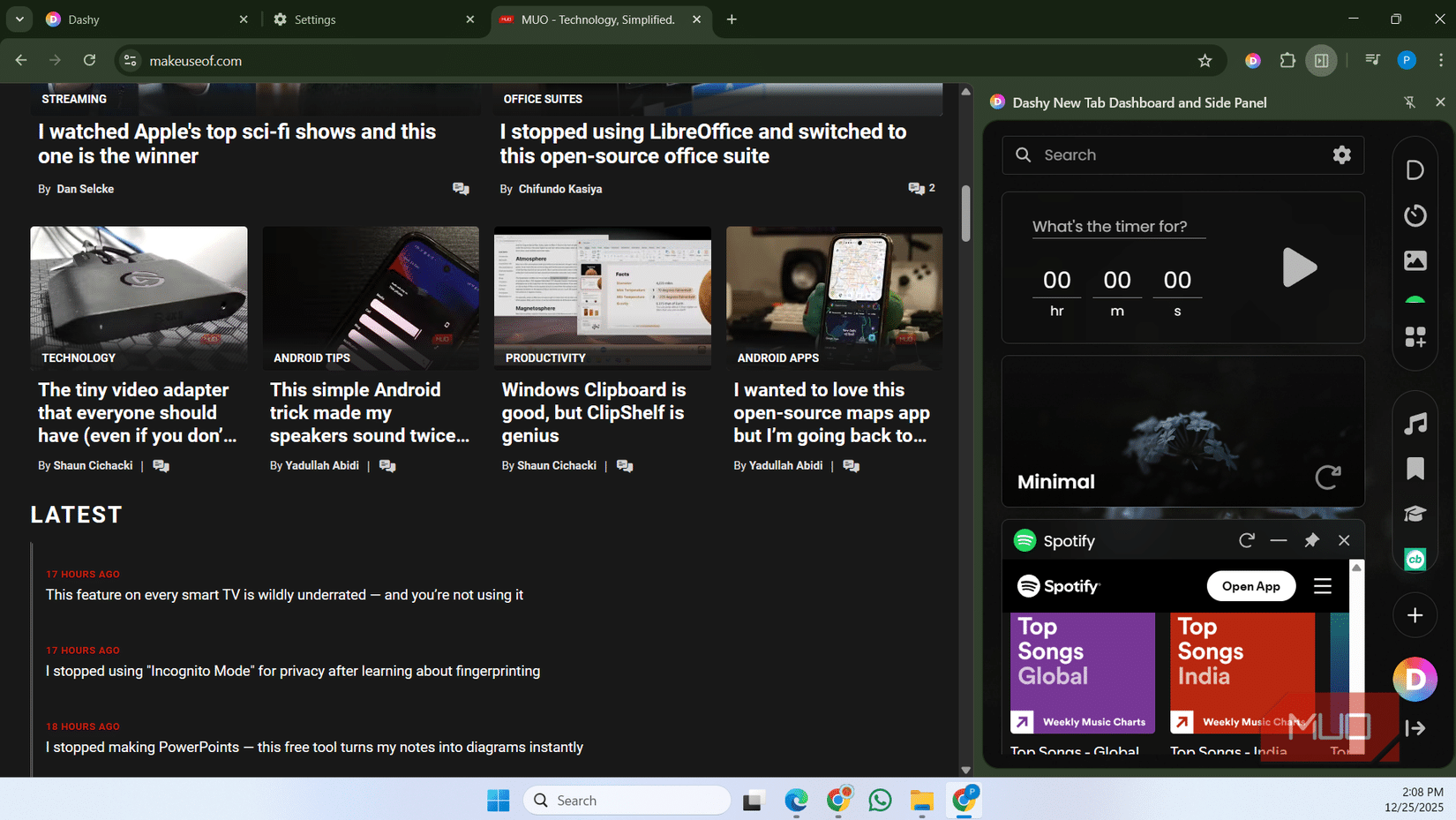 Barra laterale di Dashy in Chrome