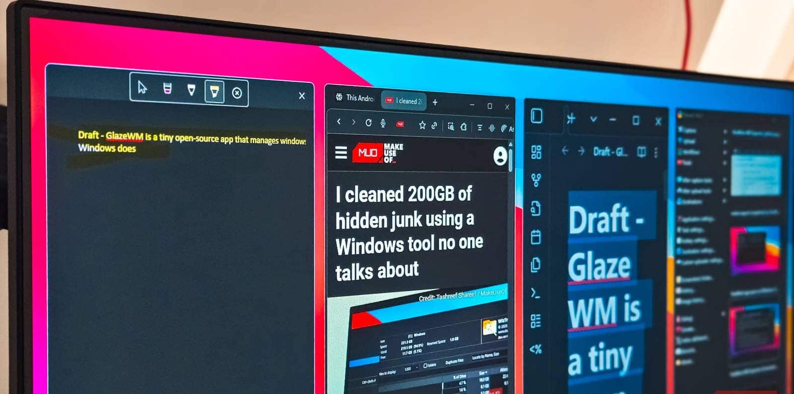 GlazeWM: una piccola applicazione open source per una gestione efficiente delle finestre che supera le prestazioni di Windows.