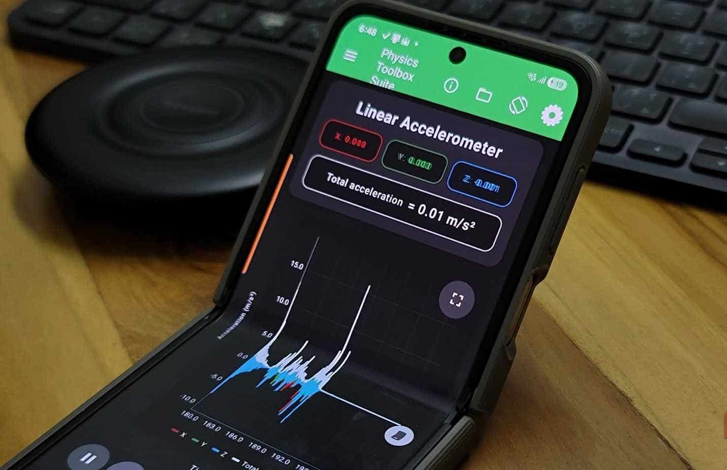 Dane akcelerometru liniowego w Samsungu Galaxy Z Flip 6