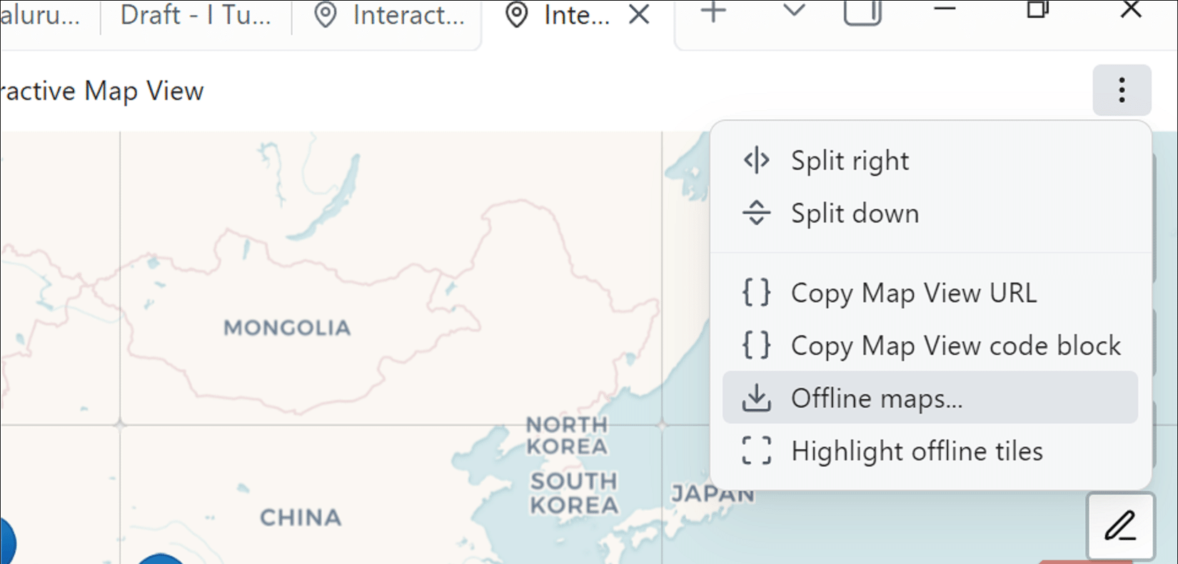 Obsidian 中 Map View 外掛程式的更多選項