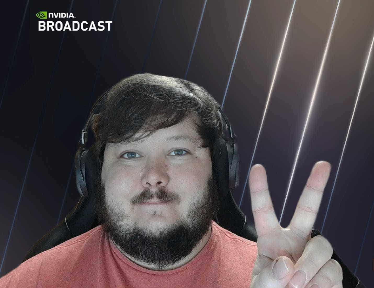 Una mia foto con uno sfondo sostituito tramite NVIDIA Broadcast