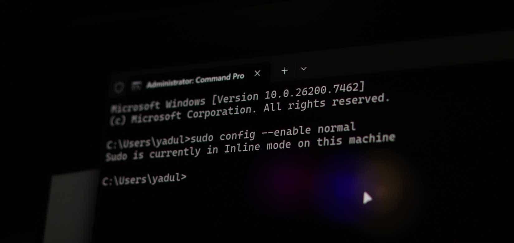 在 Windows 終端機中使用 sudo configure 命令。