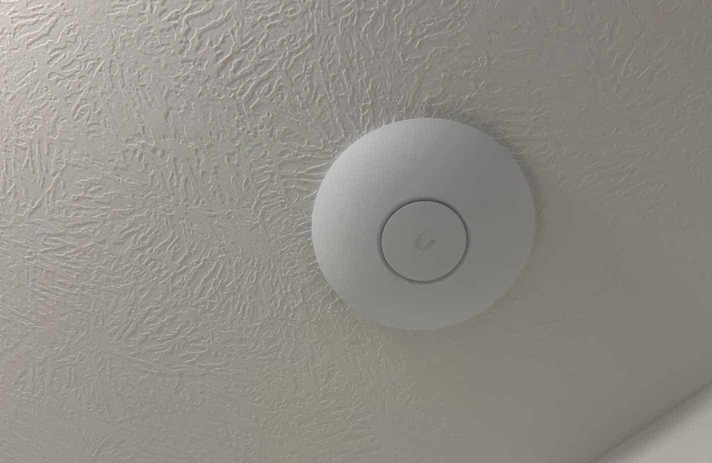 ubiquiti wireless ap mounted on ceiling