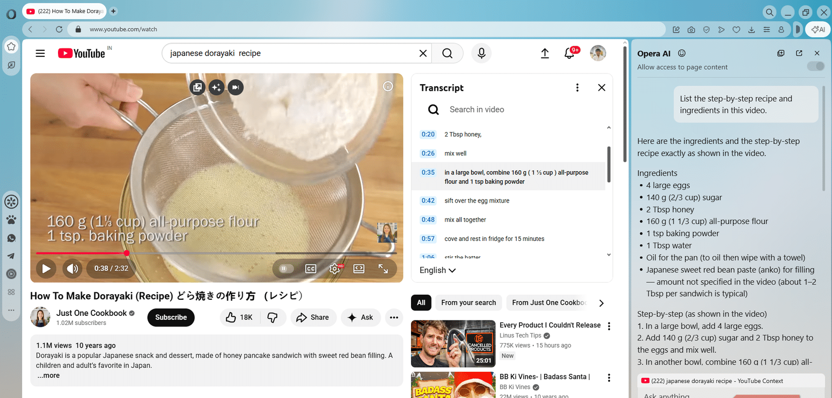 YouTube 上關於 Opera Air 的影片摘要。