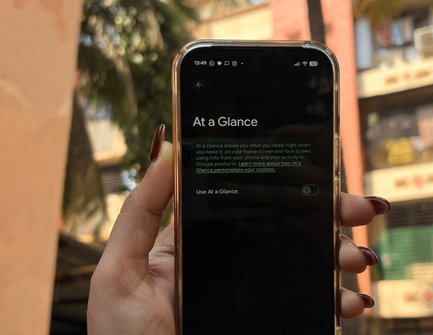 Disattivazione della funzione Quick Glimpse su Pixel