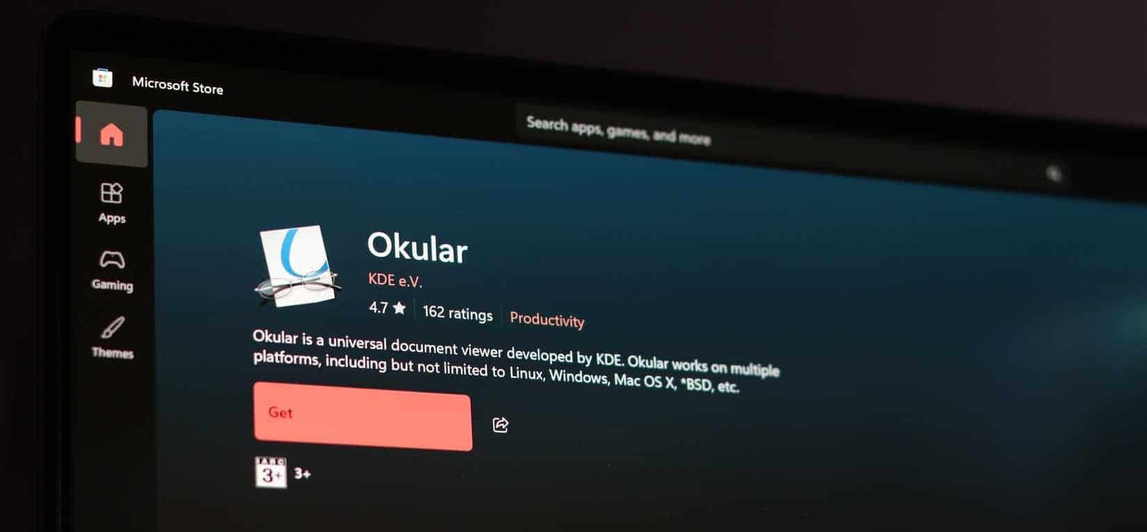 Microsoft Store の Okular ページ。