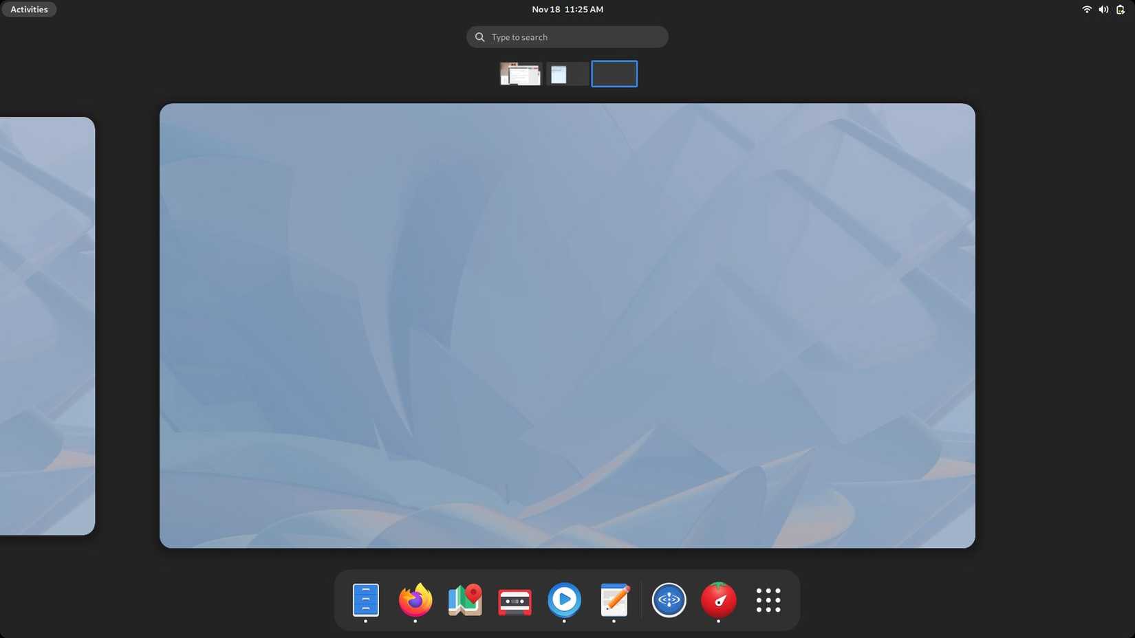 وضع نظرة عامة على الأنشطة في GNOME