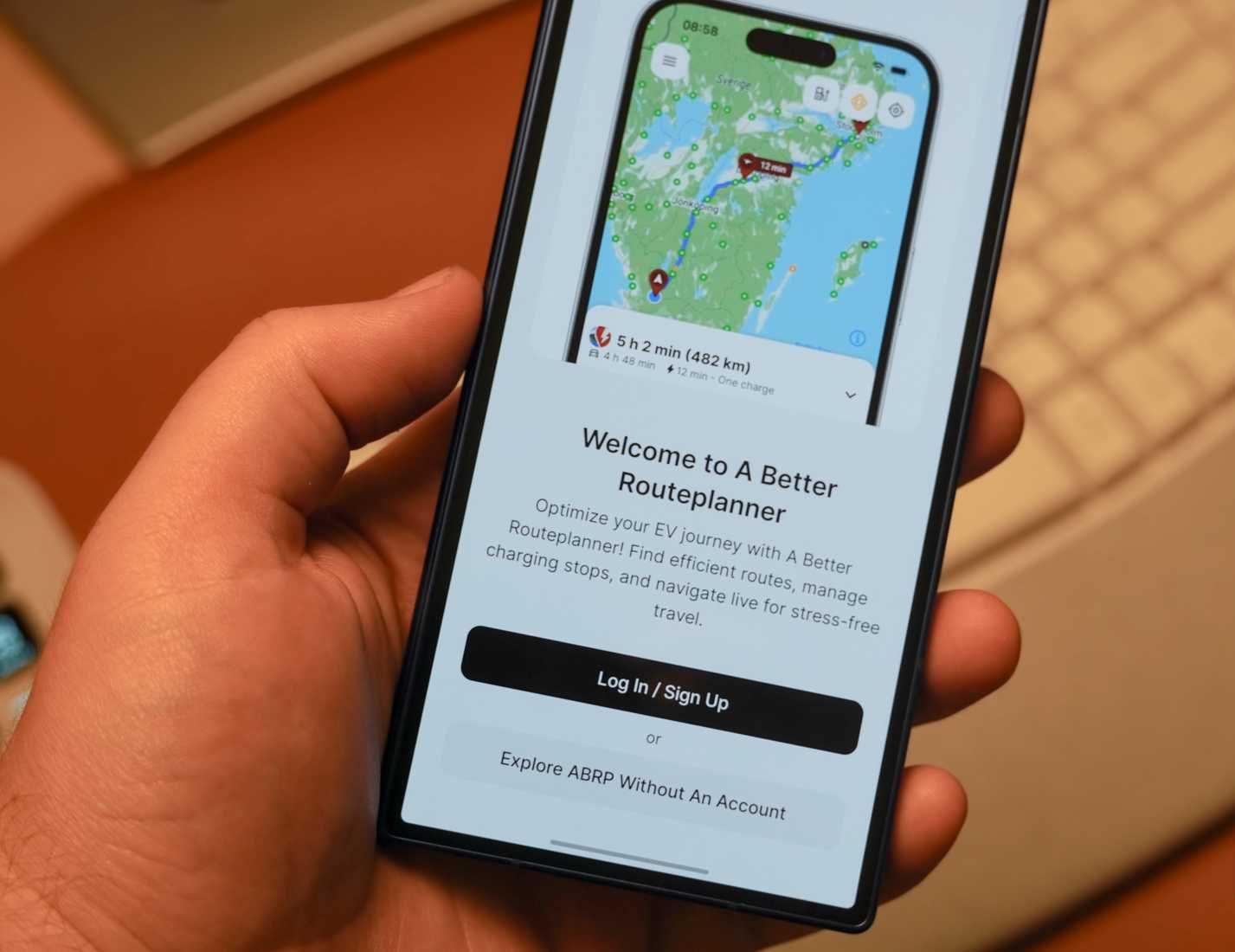 A Better Routeplanner アプリのようこそ画面。