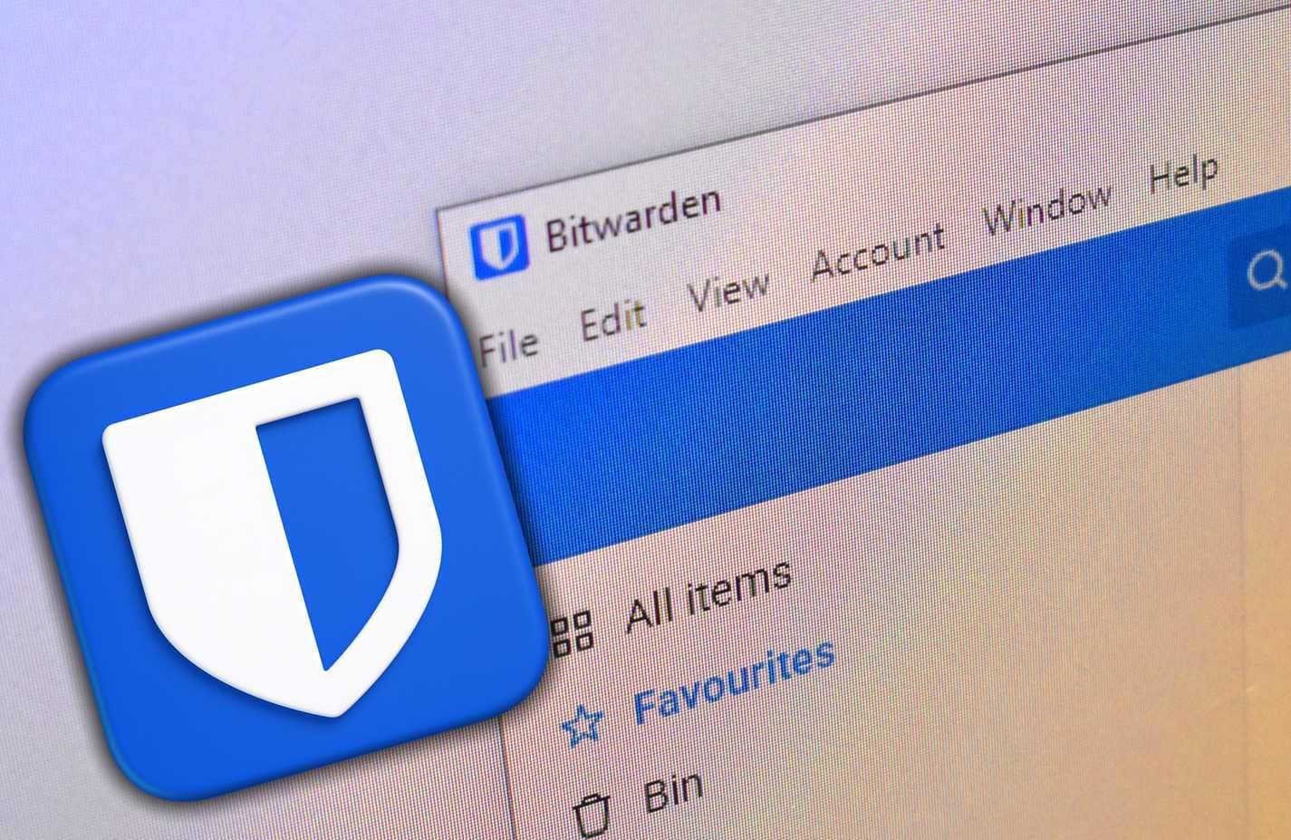 Applicazione desktop Bitwarden con logo.