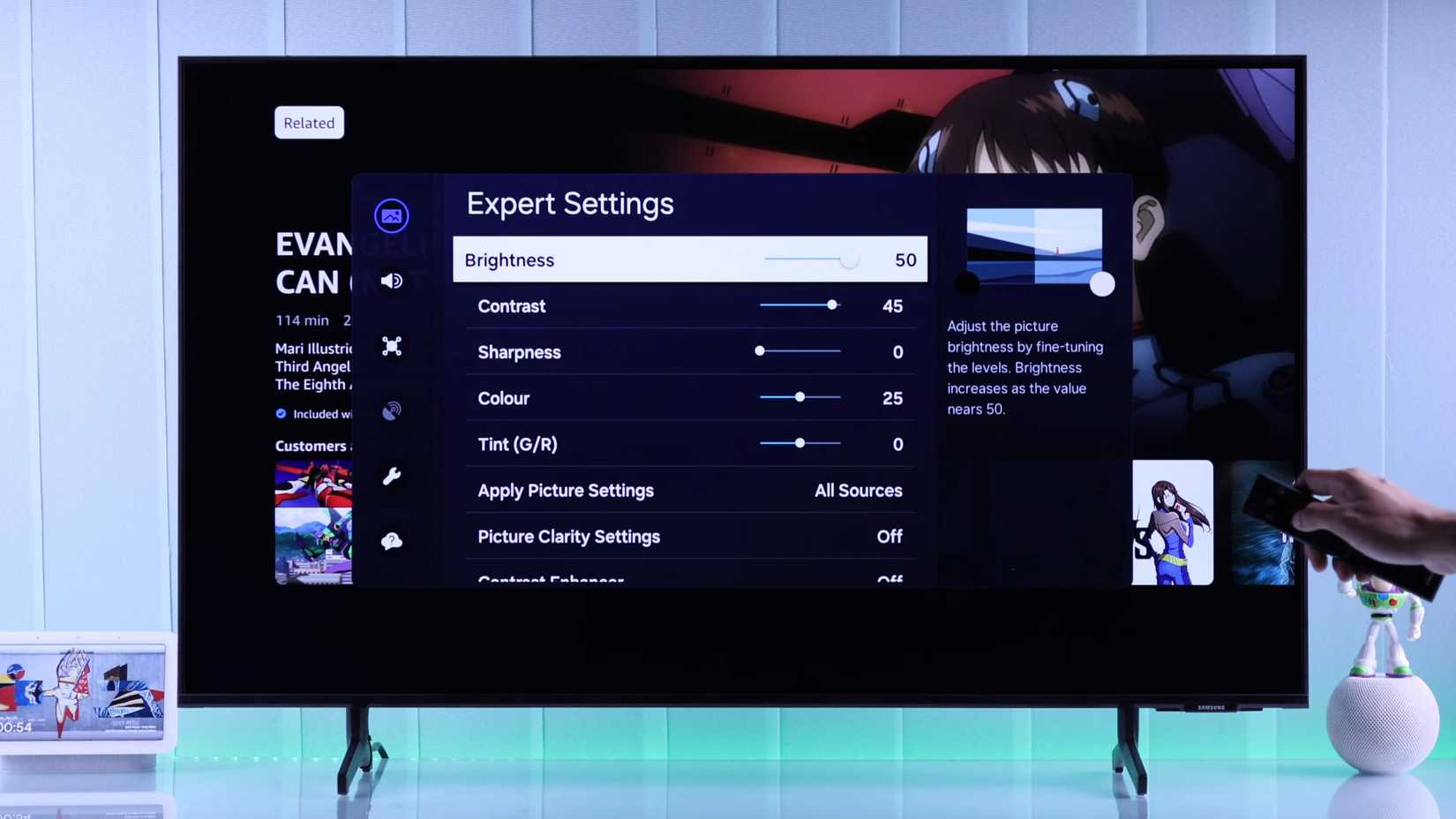 إعداد السطوع في تلفزيون Samsung OLED