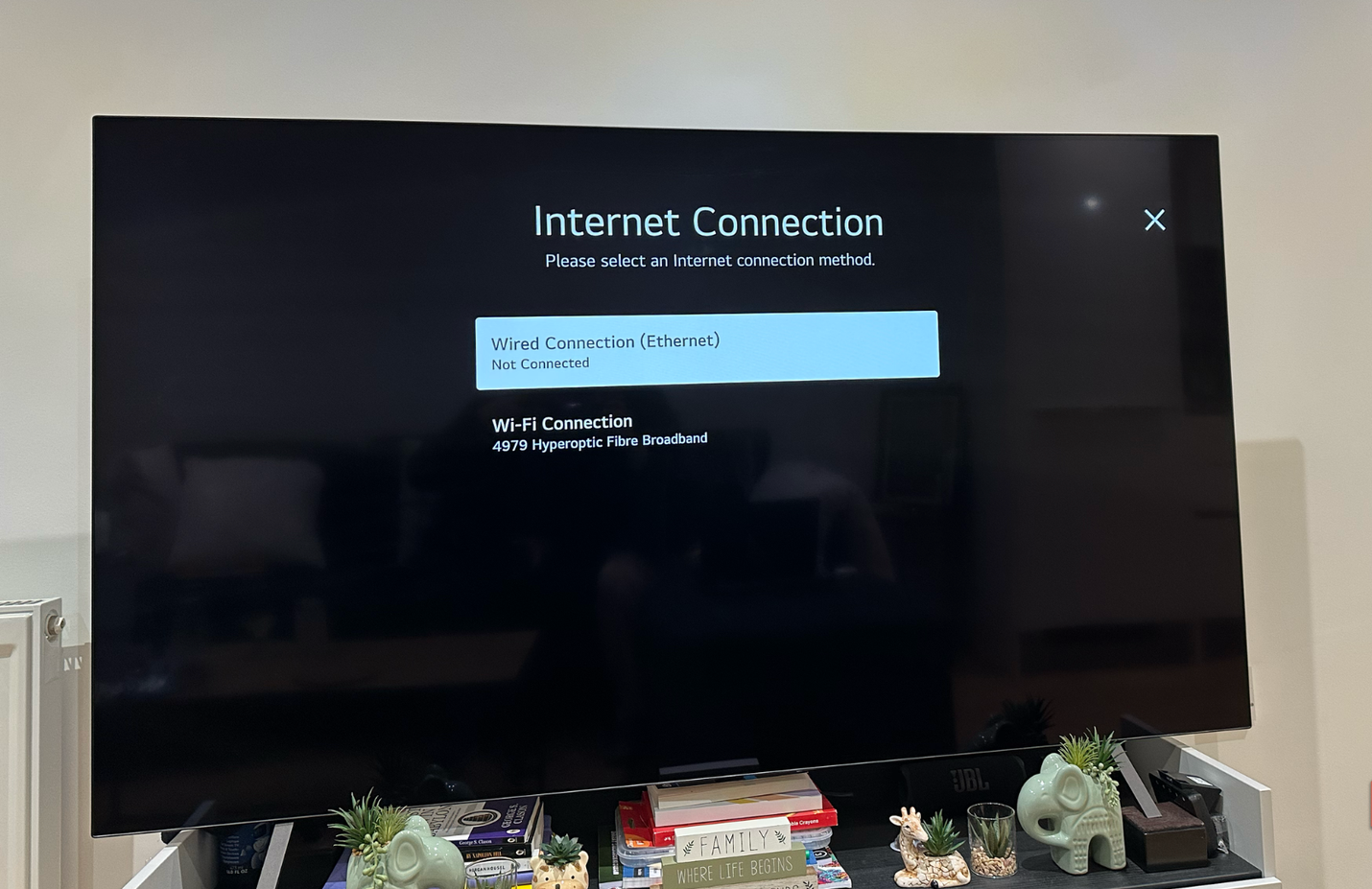 Vérification de la connexion internet sur la télévision