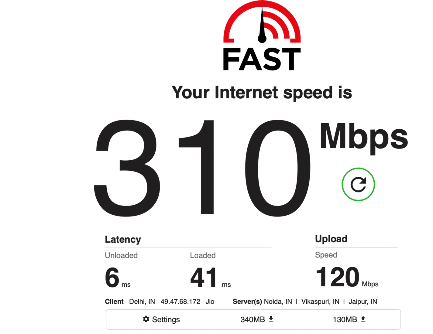 Fastウェブサイトでインターネット速度をチェック