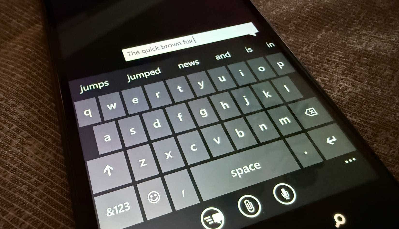 Contrast van het Windows Phone-toetsenbord