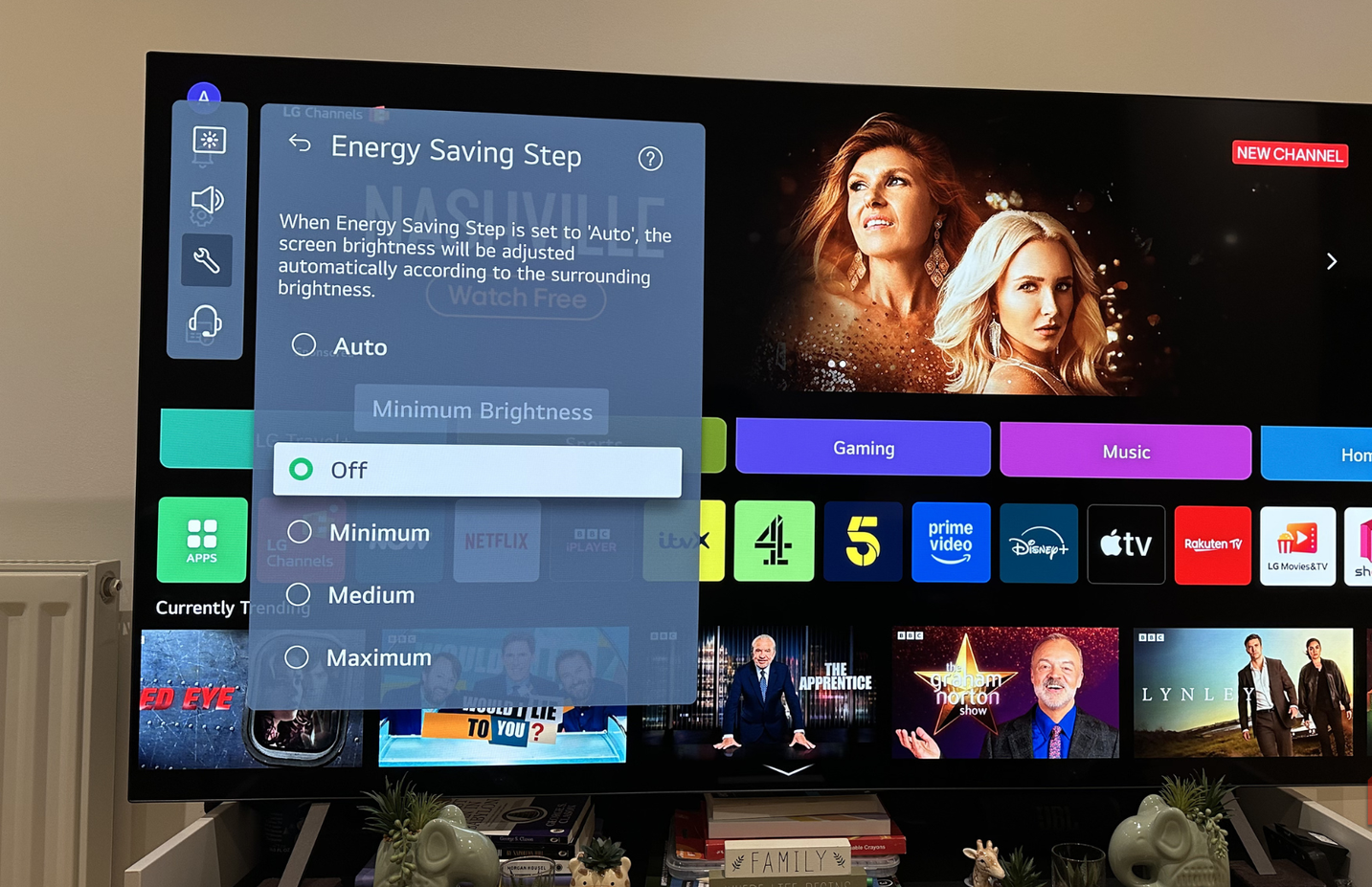 Désactivation du mode d'économie d'énergie sur le téléviseur