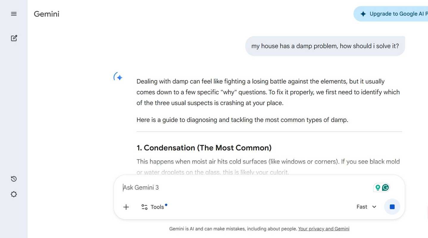 google gemini answering question.