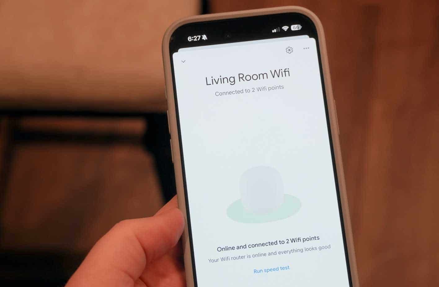 Test della copertura Wi-Fi nell'app Google Home.