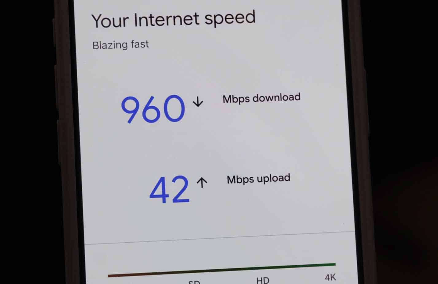 Internetgeschwindigkeiten von Nest Wi-Fi Pro.