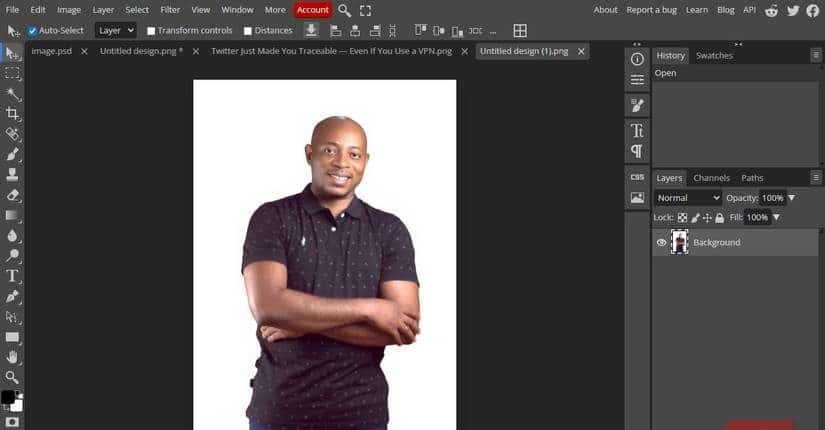 Semplice modifica delle foto con Photopea