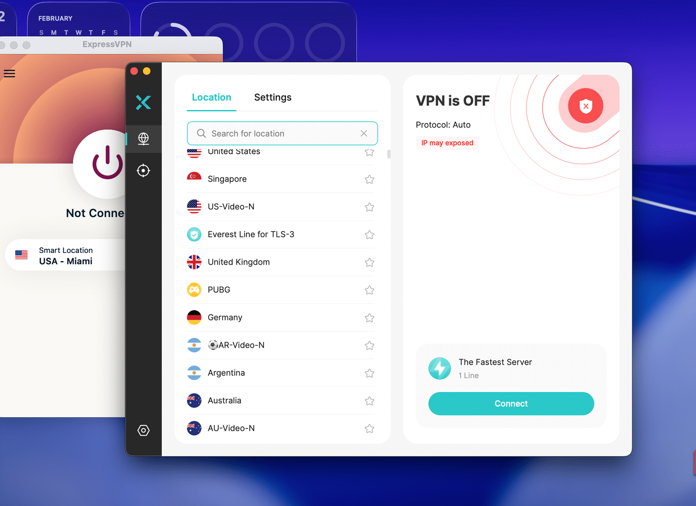 X-VPN 應用程式中的國家/地區列表