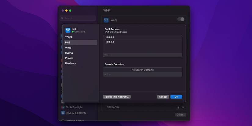 Ändern der DNS-Server in macOS