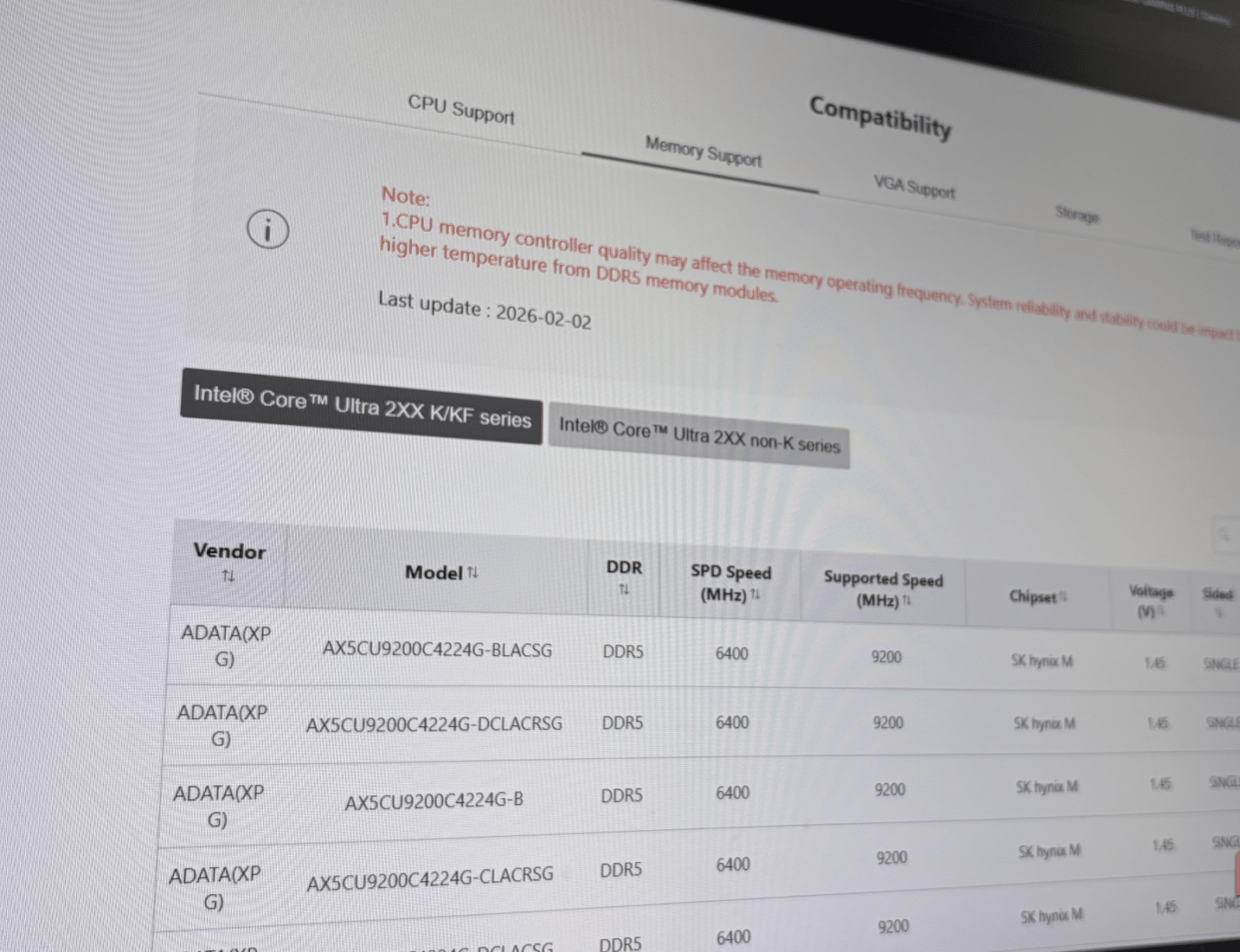 Verificare la compatibilità del supporto di memoria sul sito Web ufficiale MSI