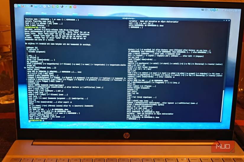 Linux系統終端機顯示了大量文字。