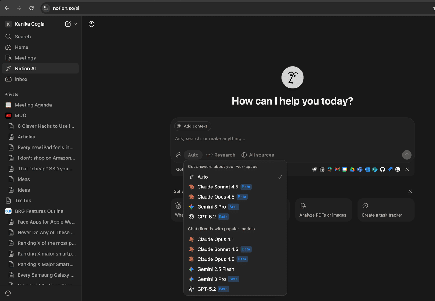 Notion AI 模型