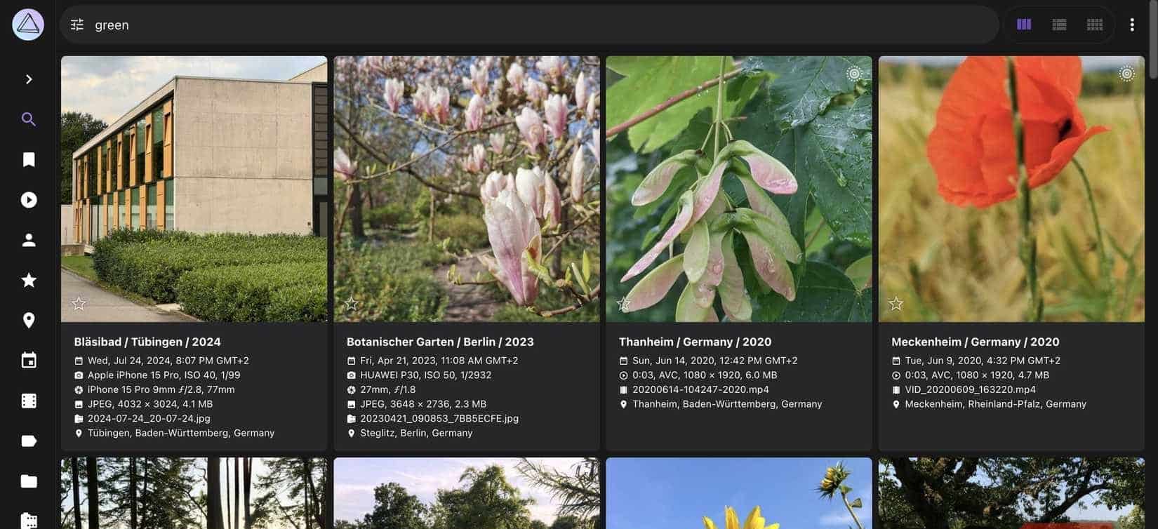 Pagina demo di PhotoPrism